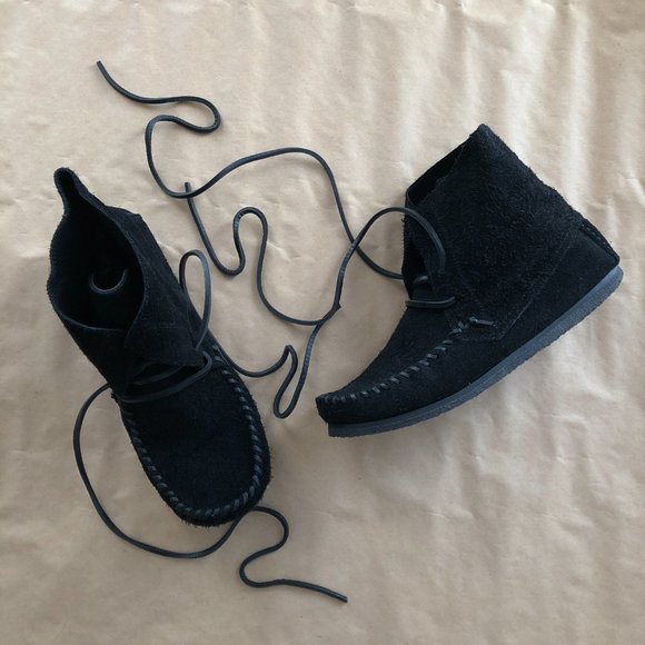 ISABEL MARANT ÉTOILE BLACK SUEDE MOCCASINS FLAVIE BOOTS 38 FR - Picture 7 of 11